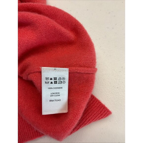 Tahari 100% 2-ply Cashmere Orange V-neck Sweater Size S Luxury - Picture 4 of 8